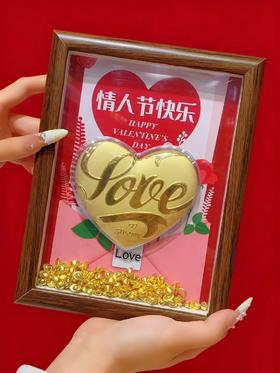 六鑫珠宝 情人节足金999黄金爱心玄关摆件 送女朋友礼物