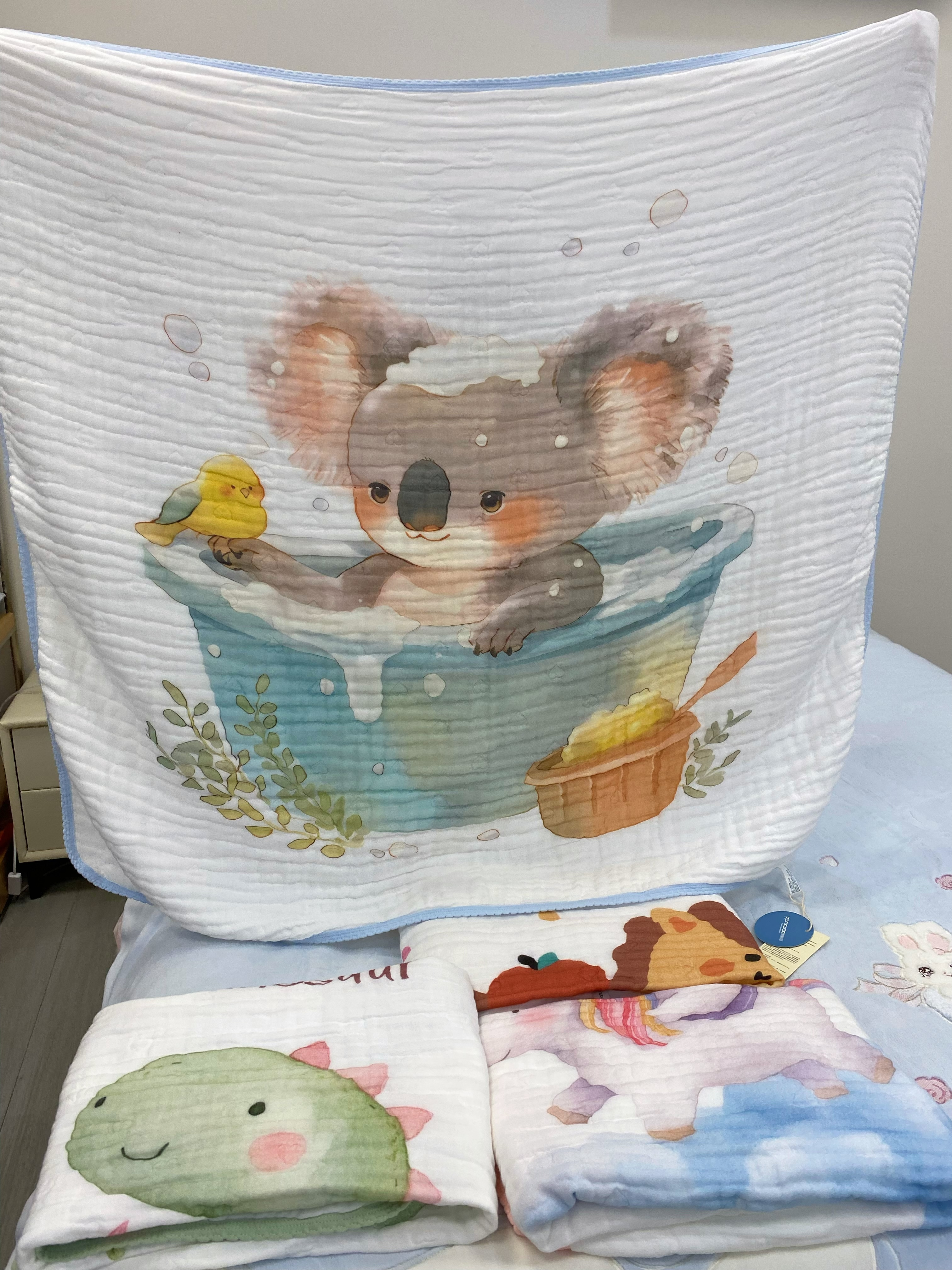 松植屋六层超柔毯 110*110cm A类母婴级，空调毯子 ，午睡毯，洗澡浴巾，质感超级柔软