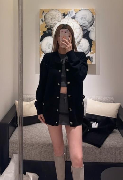 女款N5扣长款针织开衫毛衣he025 商品图3