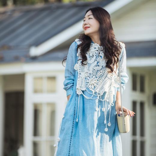 【林栖设计小店】（现货）手工钩花镂空小背心多色花边薄款樱花2025夏季新品披肩女2952430 商品图5