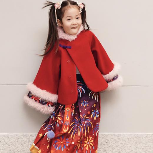 春节不打烊-新春拜年服-童装女童冬季新款中式公主马面裙加绒盛世跃马汉服套装(云肩可拆卸)NY093910年衣 商品图2