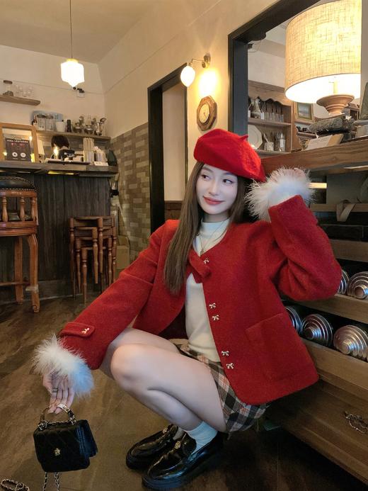 <曾小咸推荐>2.3现货秒杀 ！微信超特价！小香风蝴蝶结毛呢外套 日常289.99 立减150 秒杀139.99！！深浅咖格半裙 日常129.99 立减70 秒杀59.99！！ 商品图13