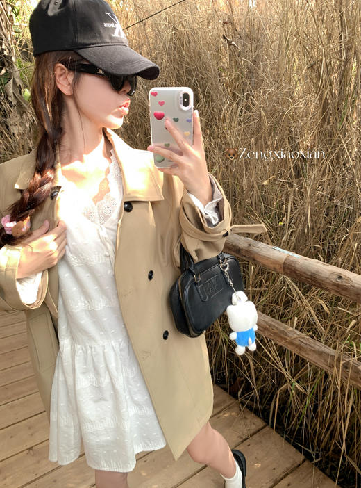 <曾小咸推荐>现货秒杀 ！微信超特价！韩版双排扣中长款风衣 日常269.99 立减100 秒杀169.99！！ 商品图14