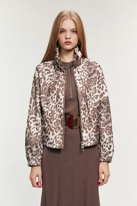 SAFICOO  摩登时尚 豹纹微宽松短款外套 商品图1