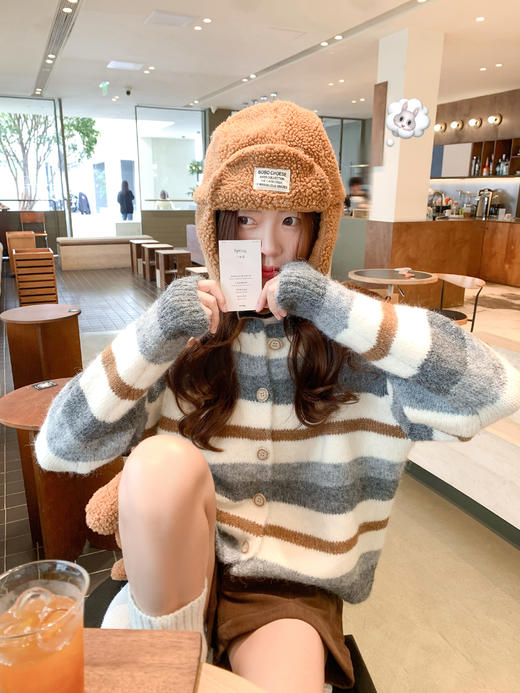 <曾小咸推荐>现货秒杀 ！微信超特价！撞色条纹毛衣开衫 日常199.99 立减110 秒杀89.99！！ 商品图6