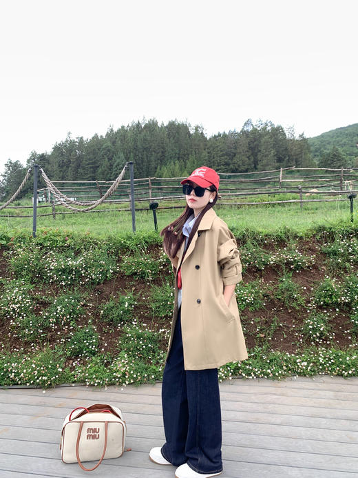 <曾小咸推荐>现货秒杀 ！微信超特价！韩版双排扣中长款风衣 日常269.99 立减100 秒杀169.99！！ 商品图12