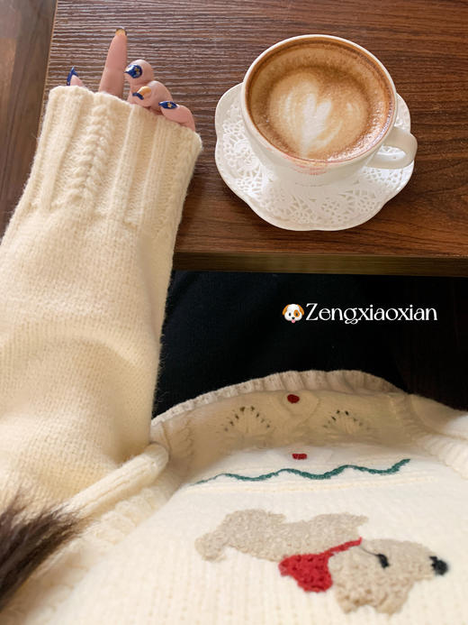 <曾小咸推荐>现货秒杀 ！微信超特价！韩系小狗刺绣毛衣 日常229.99 立减130 秒杀99.99！！ 商品图12