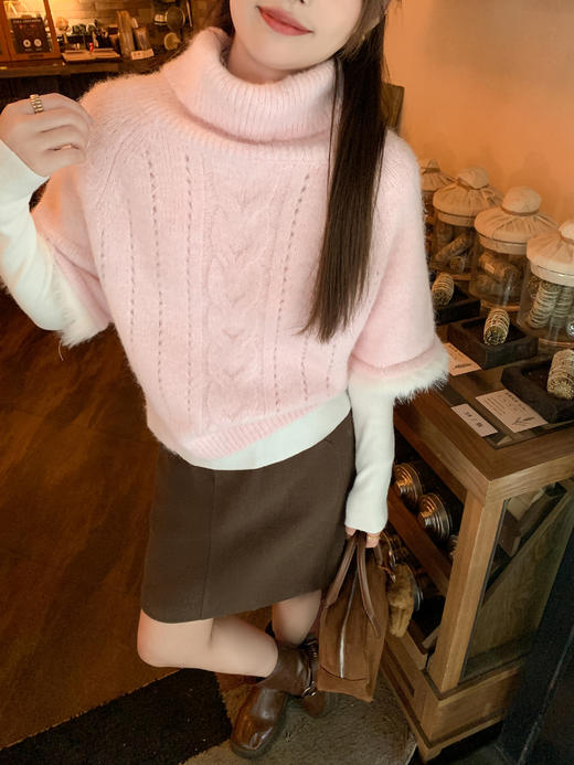 <曾小咸推荐>现货秒杀 ！微信超特价！高领斗篷麻花毛衣 日常209.99 立减120 秒杀89.99！！ 商品图9