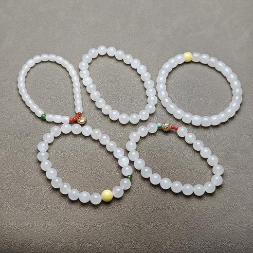 和田玉青海羊脂玉冰底小手串 126-16 商品图0