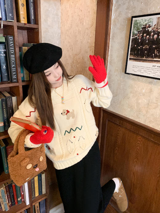 <曾小咸推荐>现货秒杀 ！微信超特价！韩系小狗刺绣毛衣 日常229.99 立减130 秒杀99.99！！ 商品图5