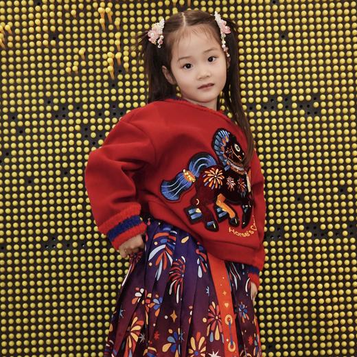 春节不打烊-新春拜年服-童装卫衣男女童秋冬新款儿童长袖t恤国风加绒利马出发卫衣NY798526年衣 商品图1