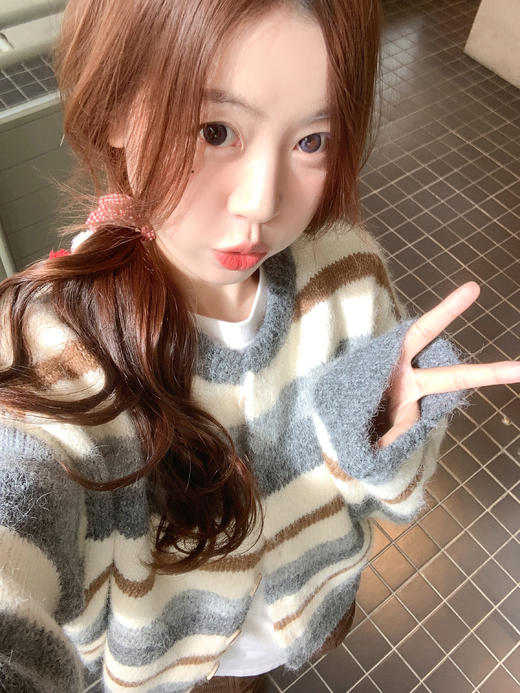 <曾小咸推荐>现货秒杀 ！微信超特价！撞色条纹毛衣开衫 日常199.99 立减110 秒杀89.99！！ 商品图9