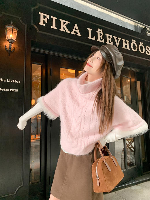 <曾小咸推荐>现货秒杀 ！微信超特价！高领斗篷麻花毛衣 日常209.99 立减120 秒杀89.99！！ 商品图5