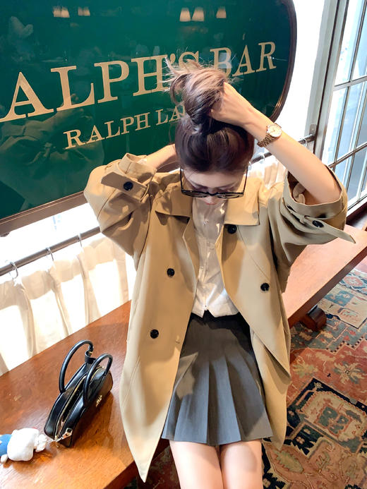 <曾小咸推荐>现货秒杀 ！微信超特价！韩版双排扣中长款风衣 日常269.99 立减100 秒杀169.99！！ 商品图11