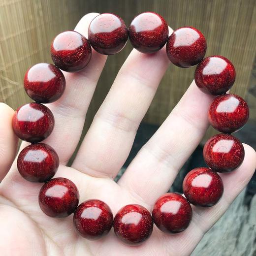 【青山特惠】1.5*15颗5星 180度鱼鳞带金星 小叶紫檀手串 t12 商品图0