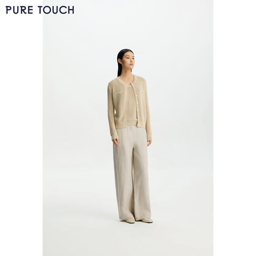 商场同款PURE TOUCH女装26春夏新款针织开衫圆领小香风针织短外套 商品图1