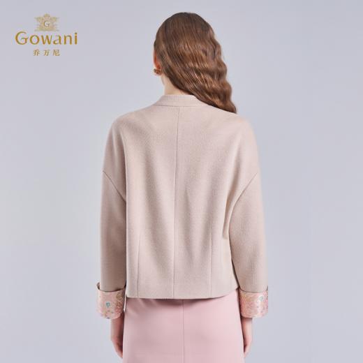 乔万尼新品新中式东方美学盘扣羊毛驼绒混纺短款大衣ED4B756 商品图4