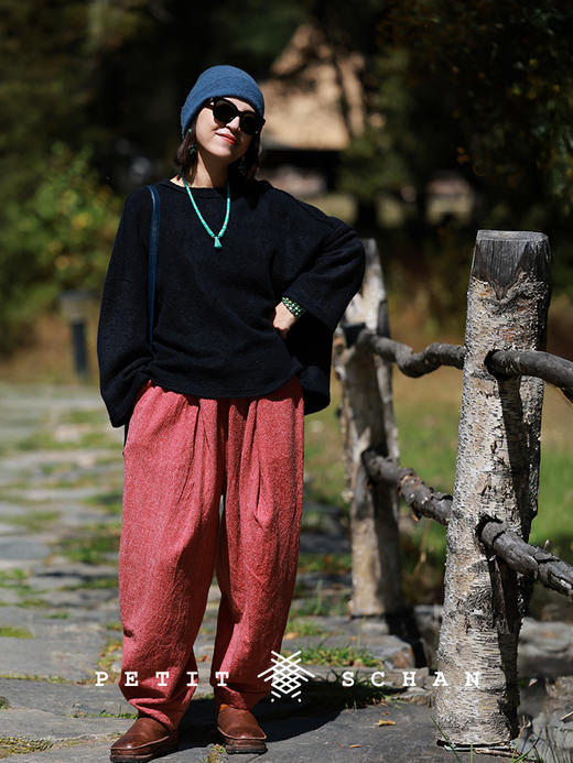 Petit Schan小闪 CLO#1035 More powerful 青出于蓝 骆驼绒羊绒圈纱手工染套头卫衣 商品图5