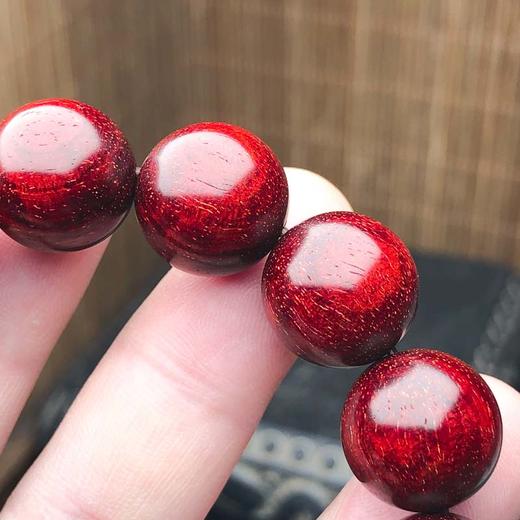 【青山特惠】1.5*15颗5星 180度鱼鳞带金星 小叶紫檀手串 t12 商品图2