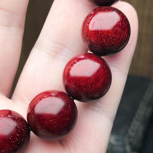 【青山特惠】1.5*15颗5星 180度鱼鳞带金星 小叶紫檀手串 t12 商品图3