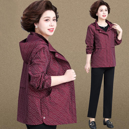 【妈妈春装外套】新款奶奶装 中老年人码 春秋季休闲风衣大码夹克女 母亲节礼物 商品图0