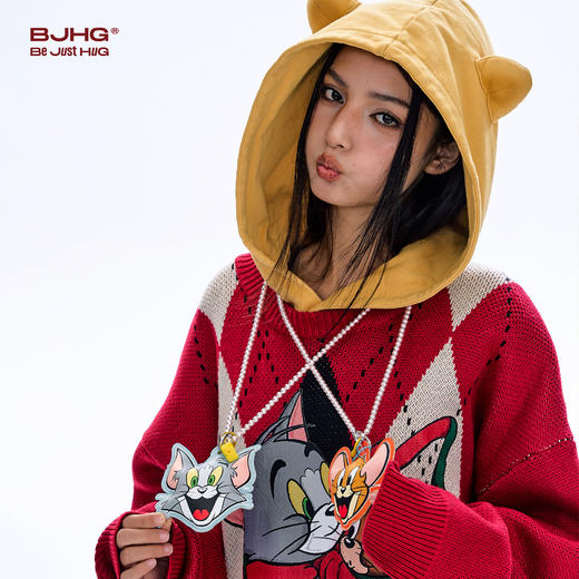 BJHG不计后果猫和老鼠联名卡通珍珠项链男女同款时尚潮牌百搭配饰 商品图3