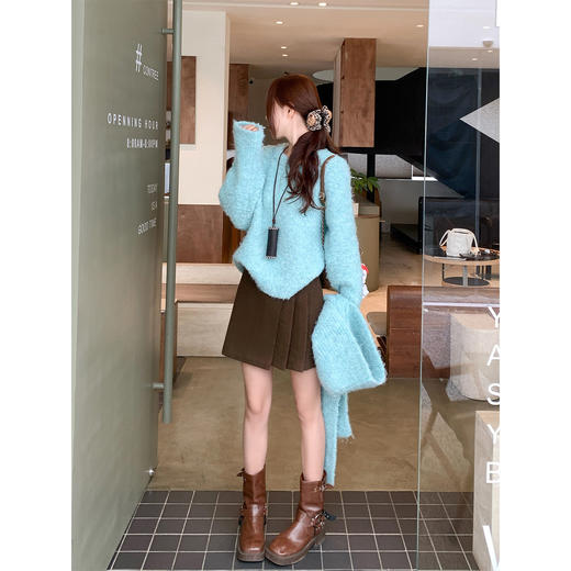 <曾小咸推荐>2.3现货秒杀 ！微信超特价！薄荷蓝连帽毛衣 日常199.99 立减100 秒杀99.99！！ 商品图4