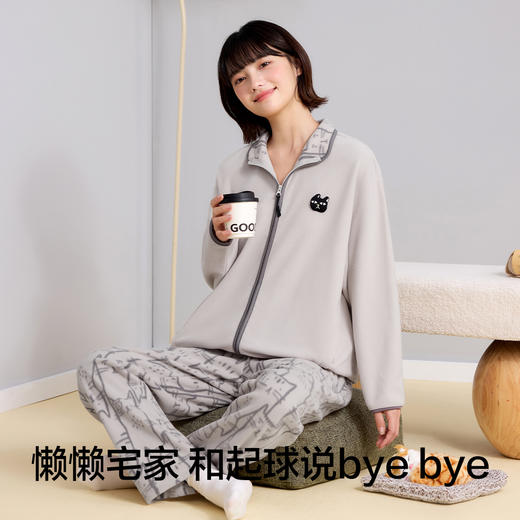 【M-XXL】【有棵树】女士双面摇粒绒家居服套装 商品图3