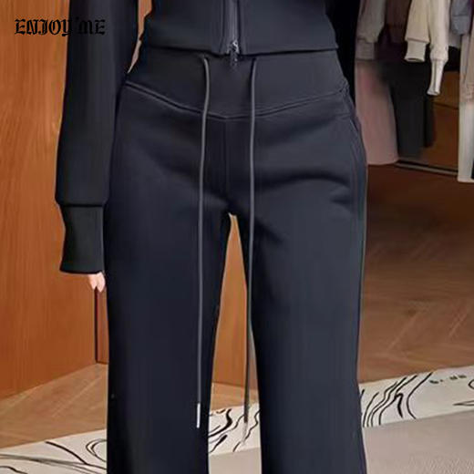 【门店同款】ENJOY冬季高腰显瘦加厚喇叭卫裤 168148324 商品图3