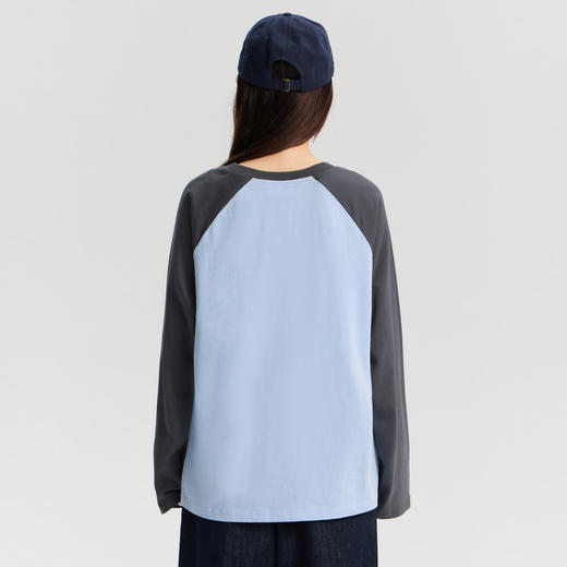 笛莎Deesha 2026年春季新款青少年大童初高中撞色插肩休闲长袖上衣T恤 商品图4