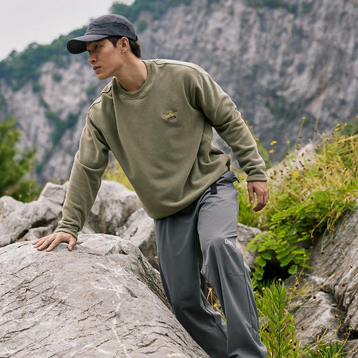 OMG运动【双面绒感】加绒加厚奥粒绒保暖卫衣圆领秋冬季套头衫 商品图3