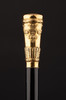 【已售】独角鹿西洋古董1920年代法国出品花卉缎带主题鎏金精雕杖柄装饰乌木色硬木杖身牛角杖脚古董手杖 商品缩略图3