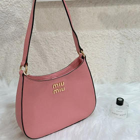 缪缪 Madras 粉红色 牛皮 单肩包