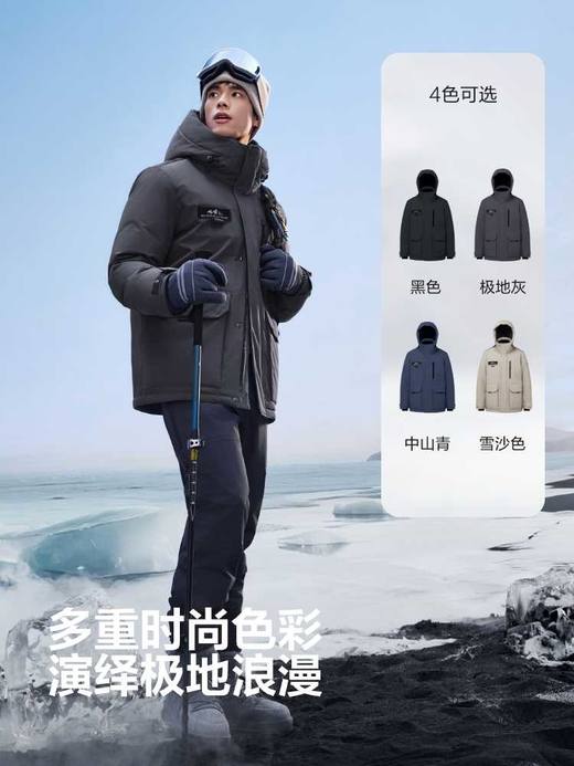 波司登极寒90鹅绒2025冬新款户外工装加厚保暖高蓬连帽羽绒服男 商品图5