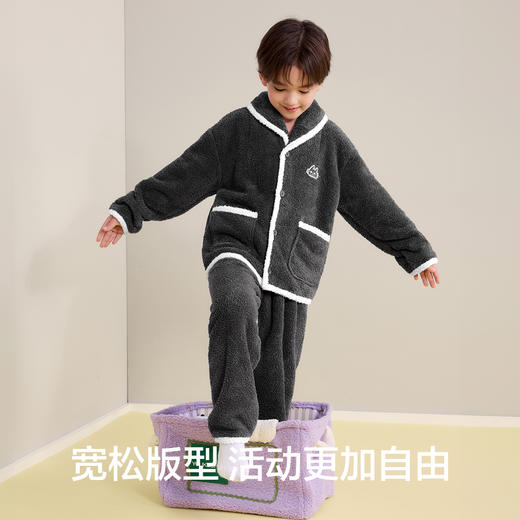 【120-160】【有棵树】男童冬款半边绒家居服套装 商品图4