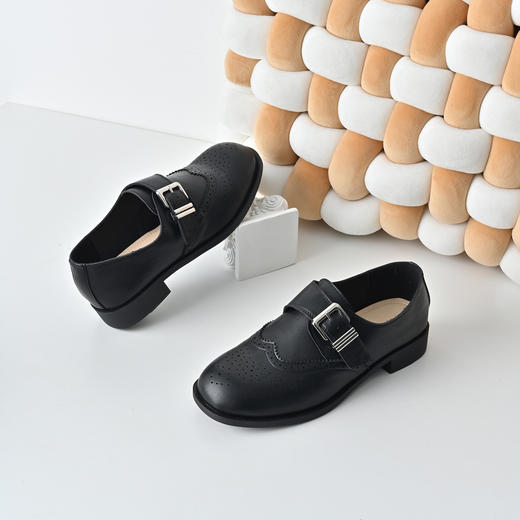 经典鲨2026年春季新品百搭圆头复古英伦风平底单鞋小皮鞋女KW89-617011 商品图2