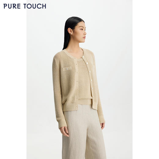 商场同款PURE TOUCH女装26春夏新款针织开衫圆领小香风针织短外套 商品图4