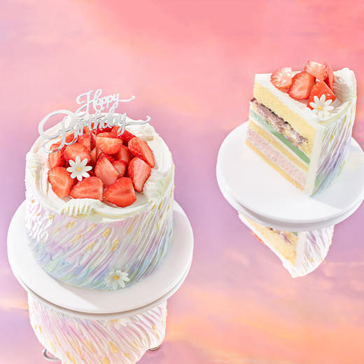 【伊甸莓莓】鲜润草莓坠入紫色花海，织就伊甸花园的浪漫甜梦，3种口味一次拥有！所有“莓”好都给你~（深圳幸福西饼） 商品图1