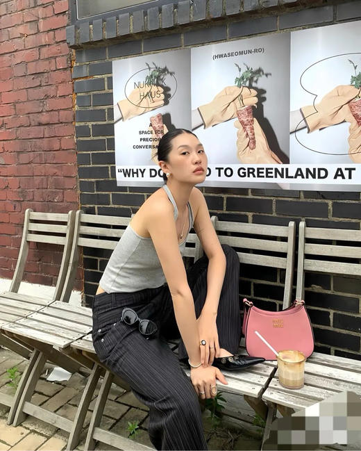 缪缪 Madras 粉红色 牛皮 单肩包 商品图2