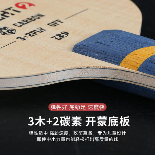 729七二九开蒙-2儿童乒乓球拍底板乒乓底板3+2结构儿童训练板快攻弧圈型 商品图1