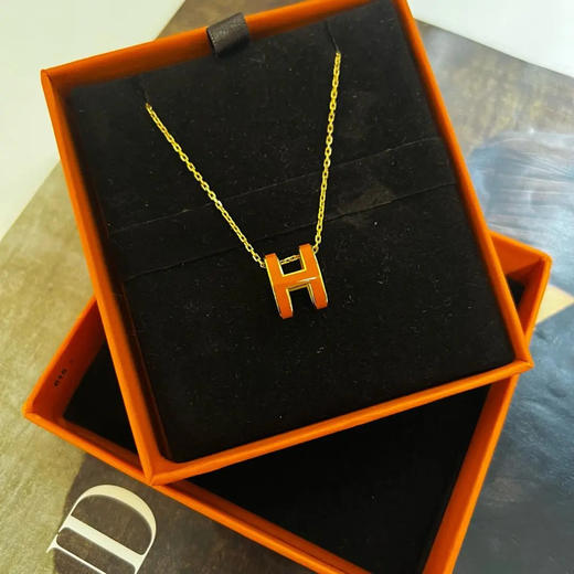 爱马仕 大号 H橙色 陶瓷 项链 商品图0