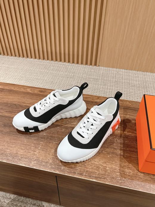 爱马仕情侣款休闲鞋 麂皮搭拼接网布运动鞋 男女同款（ZX*DBG) 商品图5