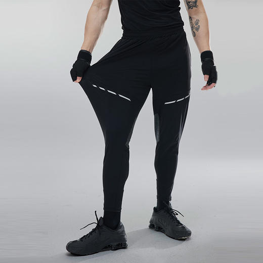 OMG潮牌 高弹力运动裤男士春夏跑步吸湿透气健身长裤宽松束脚裤薄 商品图3