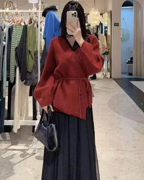 【门店同款】ENJOY冬季“暖冬知性”灯笼袖针织开衫 166549992