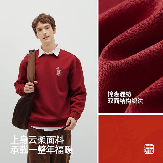 商场同款|森马国博衍艺联名系列卫衣男春小宽松圆领上衣2026新款 商品图3