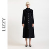 LIZZY 秋冬欧式手工盘花胸针侧开叉撞色扣绵羊毛长款大衣外套6364 商品缩略图0