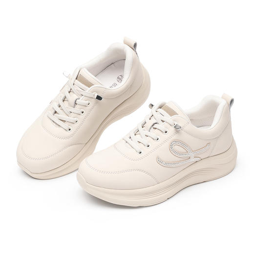 厚底舒适妈妈鞋百搭休闲运动鞋小白鞋中老年软底女鞋2026春季新款6C1251-2T 商品图3