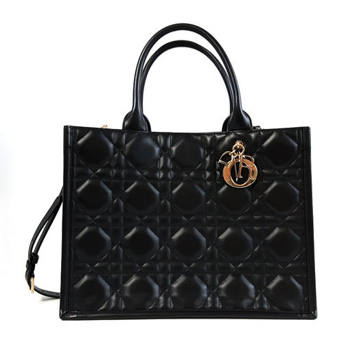 【95新】Dior迪奥Book Tote 手袋M1324OWHP_M900中号黑色全皮Book Tote五格托特包手提单肩包女士260126NJS30 商品图0