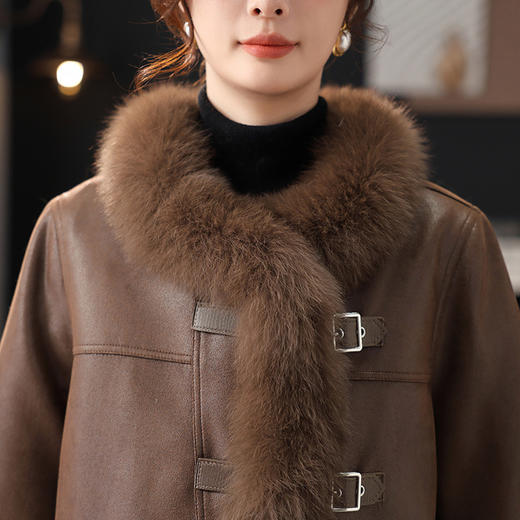 冬季毛领保暖羽绒服高级感环保皮草大衣CS 商品图1