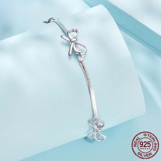 【情人节送礼❗️精美原创设计】s925纯银蝴蝶结手链 简约浪漫仙女风纯银手链饰品。jc 商品图1